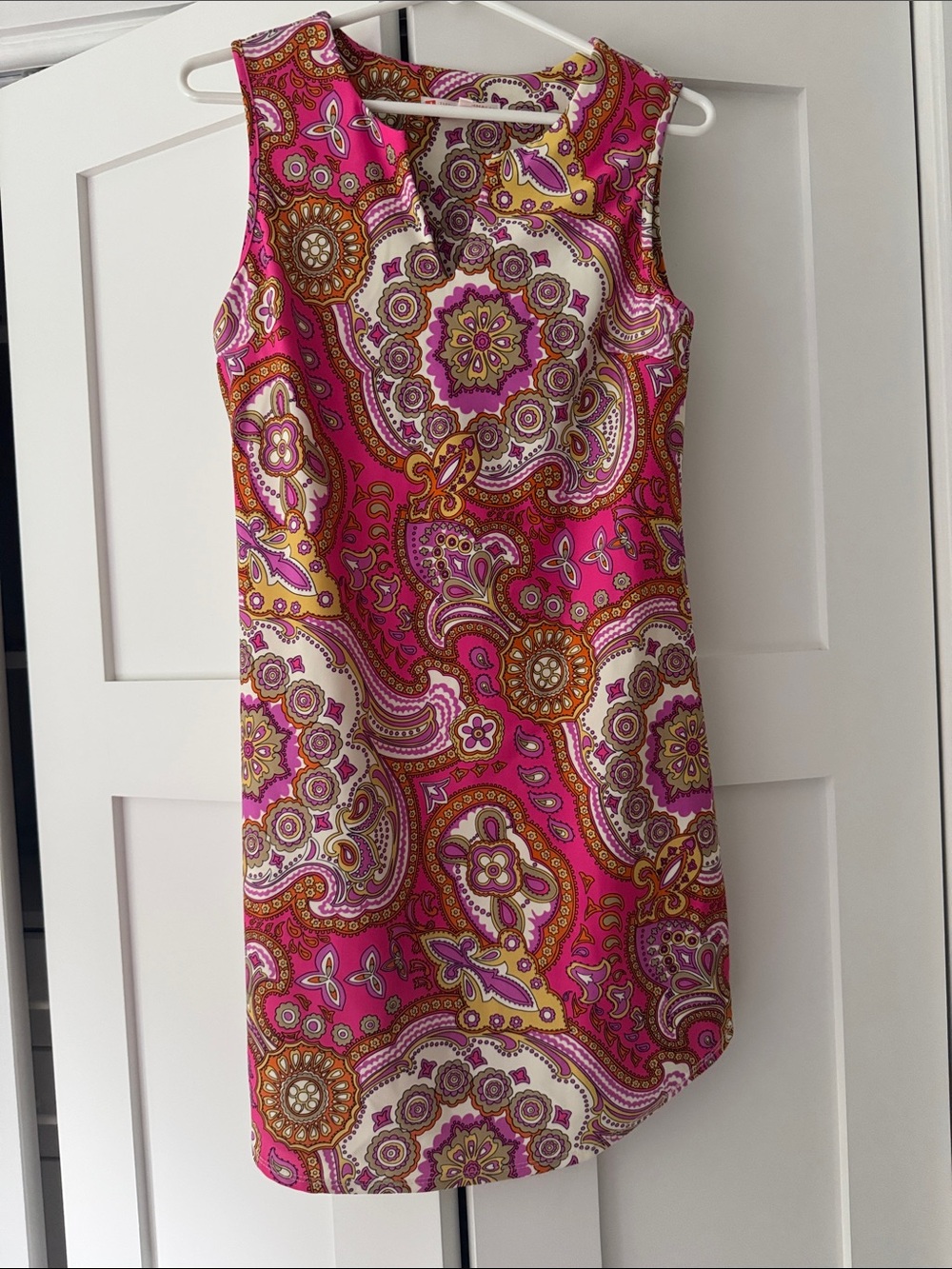 Jude Connally Pink and Yellow Paisley Print Dress